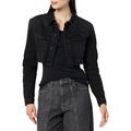 The Drop Jeansjacke für Damen, Nami Ultrakurz geschnitten, Schwarz (Faded Carbon), M