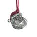 Solid Pewter Christmas Tree Ornament - Santa Face