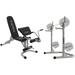 FitRx Weight Bench with Squat Rack Adjustable Workout Bench and Squat Rack for Home Gym