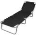 patio lounge chair folding sunlounger with adjustable backrest sunbed pool lounge chair for outdoor porch backyard black steel