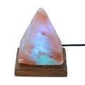 Etereauty Lamp Salt Pyramid Himalayansea Changing Usb Natural Night Lamp Crystal Color Gemstone Decor Energy Positive Pyramid