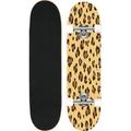 Leopard seamless Cheetah orange brown black repeating texture Seamless Outdoor Street Sports 31 x8 Complete Skateboards for Beginner Kids Boys Girls Youths Adult