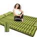 Inflatable Sleeping Mat Camping Cushion with Double Sleeping Pillows Pads Waved Design with Built-in Foot Pump Portable Waterproof Camping Mattress for Hiking Traveling Tent