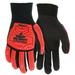 MCR Safety UT1950 UltraTechÂ® Mechanics Gloves CutProÂ® Cut and Abrasion Resistant Gloves 13 Gauge Nylon Shell Black Sandy Nitrile Foam Palm Fingertips TPR Back of Hand Protection