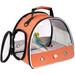 Halinfer Small Bird Carrier Clear Bird Travel Carrier for Parakeet Parrot Cockatiel and Other Small Birds Guinea Pig Bearded Dragon (Orange)