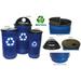 Witt Industries SC55P-02R-BS-RHH Perforated Steel Recycling Receptacle With A Recycle Hood Top - Blue Streak II