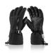 Waterproof Touchscreen Ski Gloves for Men Women Winter Snow Gloves with Pocket - black