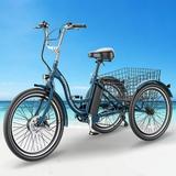 24Inch Adult Electric Tricycles 3 Wheel Electric Bike for Adult 15.5 mph 500W Electric Trikes for Seniorsï¼Œ7-Speed & 4 Adjustable Riding Modes Electric Tricycle with 36V Removable Lithium Battery