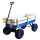 All Terrain Wagons for Kids Wagon with Removable Wooden Side Panels Garden Wagon with Steel Wagon Bed Folding Wagons for Kids/ Pets with Pneumatic Tires Blue