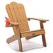 Anself TALE Adirondack Chair Backyard Furniture Painted Seating with Cup Holder All-Weather and Fade-Resistant Wood for Lawn Patio Deck Garden Porch Lawn Furniture Chairs Brown