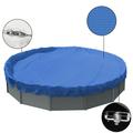 Sunshades Depot 9 Ft Blue Round Pool Cover Heavy-Duty Above Ground Pool Winter Covers Wire Rope Hemmed All Edges for Above Ground Swimming Pools Trampoline Cover (9 Blue)