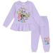 Disney Princess Rapunzel Jasmine Aurora Toddler Girls Fleece Sweatshirt and Pants Set Purple 2T