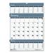 Bar Harbor Recycled Wirebound 3-Months-per-Page Wall Calendar 12 x 17 White/Blue/Gray Sheets 14-Month (Dec-Jan): 2023-2025 | Bundle of 2 Each