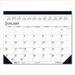 Recycled Two-Color Perforated Monthly Desk Pad Calendar 18.5 x 13 Blue Binding/Corners 12-Month (Jan-Dec): 2024 | Bundle of 2 Each