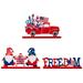 3pcs Independence Day Wooden Tabletop Decor Patriotic Home Table Decor Desk Ornament