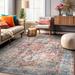 World Rug Gallery Traditional Distressed Machine Washable Area Rug 7 7 x 9 6