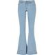 Bequeme Jeans URBAN CLASSICS "Damen Ladies Organic Low Waist Flared Denim" Gr. 29, Normalgrößen, grau (ighter washed) Damen Jeans