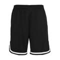 Stoffhose URBAN CLASSICS "Herren Stripes Mesh Shorts" Gr. M, US-Größen, schwarz-weiß (black, white) Herren Hosen Stoffhosen