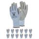 TK Gloves SHARK BLUE/Montage-Handschuhe Schnittschutz/Größe 08, 12 Paar/Montagehandschuhe/Schnittfeste Handschuhe Arbeitshandschuhe