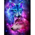 Red and Blue Wolf Couple - 1500 Piece Wooden Puzzle - Christmas Birthday Jigsaw Puzzle Toys