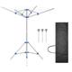 Tumu Rotary Washing Line Foldable | 4 Arms 16M Large Drying Area | Free Standing Aluminium Camping Clothes Airer With 3 Stable Legs | Free Storage Bag | Best for Indoor, Outdoor or Camping Use