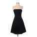 White House Black Market Cocktail Dress - Party Strapless Sleeveless: Black Solid Dresses - Women's Size 4
