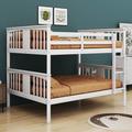 Harriet Bee Henrique Full over Full Bunk Bed w/ Ladder for Bedroom in White | 62.9 H x 56.5 W x 79.6 D in | Wayfair