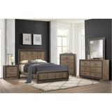 Shelli 4 Piece Mahogany Rustic Modern Panel Bedroom Set