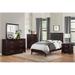 Elysee 6 Piece Espresso Modern Faux Leather Upholstered Tufted Panel Bedroom Set