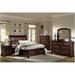 Chelsey 4 Piece Brown Cherry Traditional Storage Sleigh Platform Bedroom Set