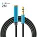 Ybeauty Universal 3.5mm Male to Female Audio Cable Speaker Computer AUX Extension Wire Blue One Size