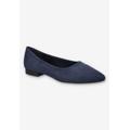 Wide Width Women's Mireya Casual Flat by Bella Vita in Navy Suede (Size 7 W)