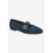 Extra Wide Width Women's Davenport Casual Flat by Bella Vita in Navy Suede Leather (Size 11 WW)