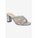 Wide Width Women's Carmen Dressy Sandal by Bella Vita in Silver Suede (Size 11 W)