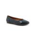 Extra Wide Width Women's Shiraz Flat by SoftWalk in Navy Patent (Size 9 WW)