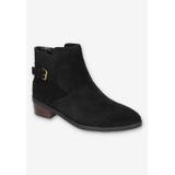 Wide Width Women's Dora Bootie by Bella Vita in Black Suede Leather (Size 7 W)