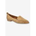 Extra Wide Width Women's Alessi Casual Flat by Bella Vita in Cognac Suede Leather (Size 9 WW)