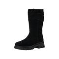 Tamaris Comfort Damen Stiefel ohne Absatz mit Reißverschluss und Stoffbund Flach Comfort Fit, Schwarz (Black), 40 EU