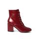 Joe Browns Damen Lack Blockabsatz Schnürstiefeletten Stiefelette, rot, 40.5 EU Weit