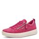 Tamaris COMFORT Damen Sneaker flach aus Leder mit Reißverschluss, Rosa (Fuxia Nubuc), 38 EU