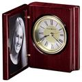 Howard Miller Portrait Book Table Clock 645-497 – Rosewood Hall Finish Picture Frame & Timepiece, Quartz Movement