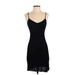 Majestic Paris Casual Dress - Bodycon V Neck Sleeveless: Black Solid Dresses - Women's Size 4