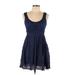 Maitai Casual Dress - A-Line Scoop Neck Sleeveless: Blue Print Dresses - Women's Size Large