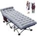 JTANGL Camping Cots,75"Folding Bed w/ Mattress&Carry Bag, Double Layer Oxford Strong Heavy Duty Sleeping Cots, in Red/Gray | Wayfair