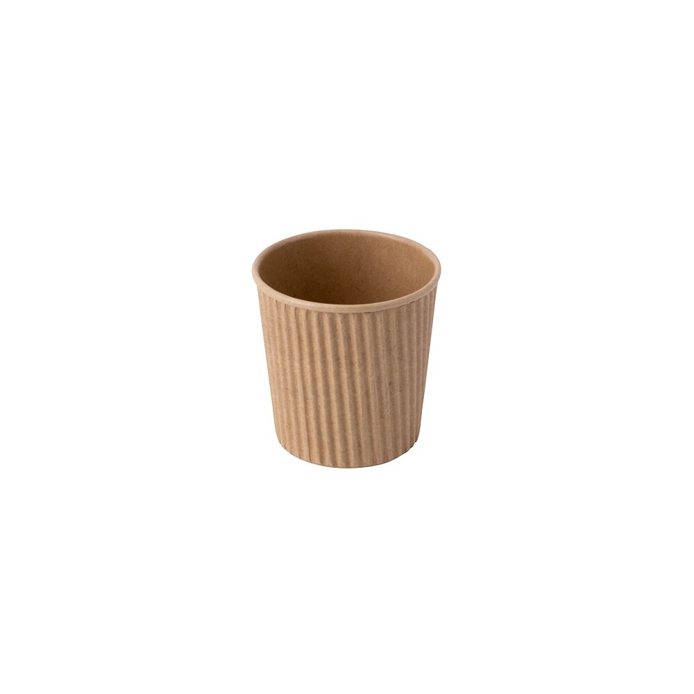 greenbox - Riffelbecher / Kaffee to go Becher 100 ml / 4 oz, Ø 62 mm, braun, 500 St. Image
