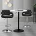 Wrought Studio™ Ferdinando 3 Pieces Adjustabel Round Bar Table Stool w/ PU Leather Swivel Pub Chairs Set Wood/Upholstered/Metal in White | Wayfair