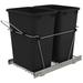 Rev-A-Shelf Double 35 Qt Pull Out Kitchen Waste Containers Stainless Steel in Black | 14.38 | Wayfair RV-18KD-18C S