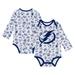 Infant White Tampa Bay Lightning Dynamic Defender Long Sleeve Bodysuit