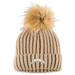 Women's WEAR by Erin Andrews Natural Los Angeles Chargers Neutral Cuffed Knit Hat with Pom