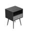 Nightstand Coffee Side Table w/ 1 Removable Drawer & Shelf, Dark Gray